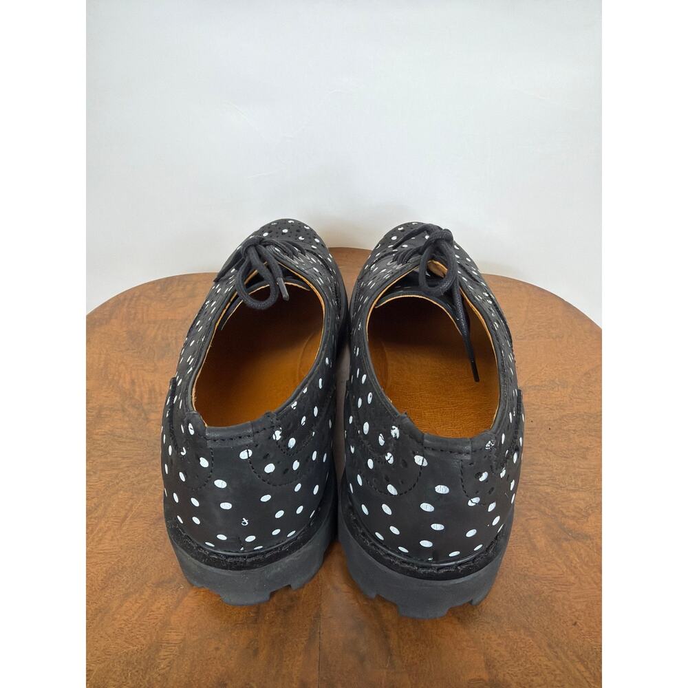 NIB John Fluevog Michael Black White Polka Dot Wingtip Oxford Shoes Box 10.5 - Picture 4 of 8